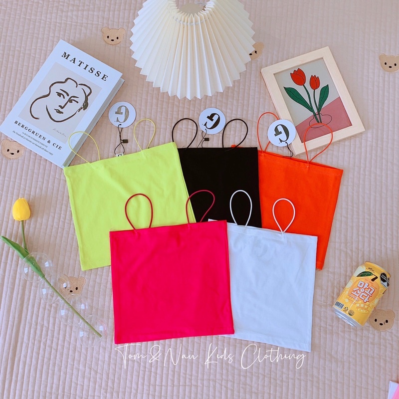 Áo hai dây bé gái ôm body sang chảnh sành điệu mặc mát mùa hè size từ 6kg - 26kg