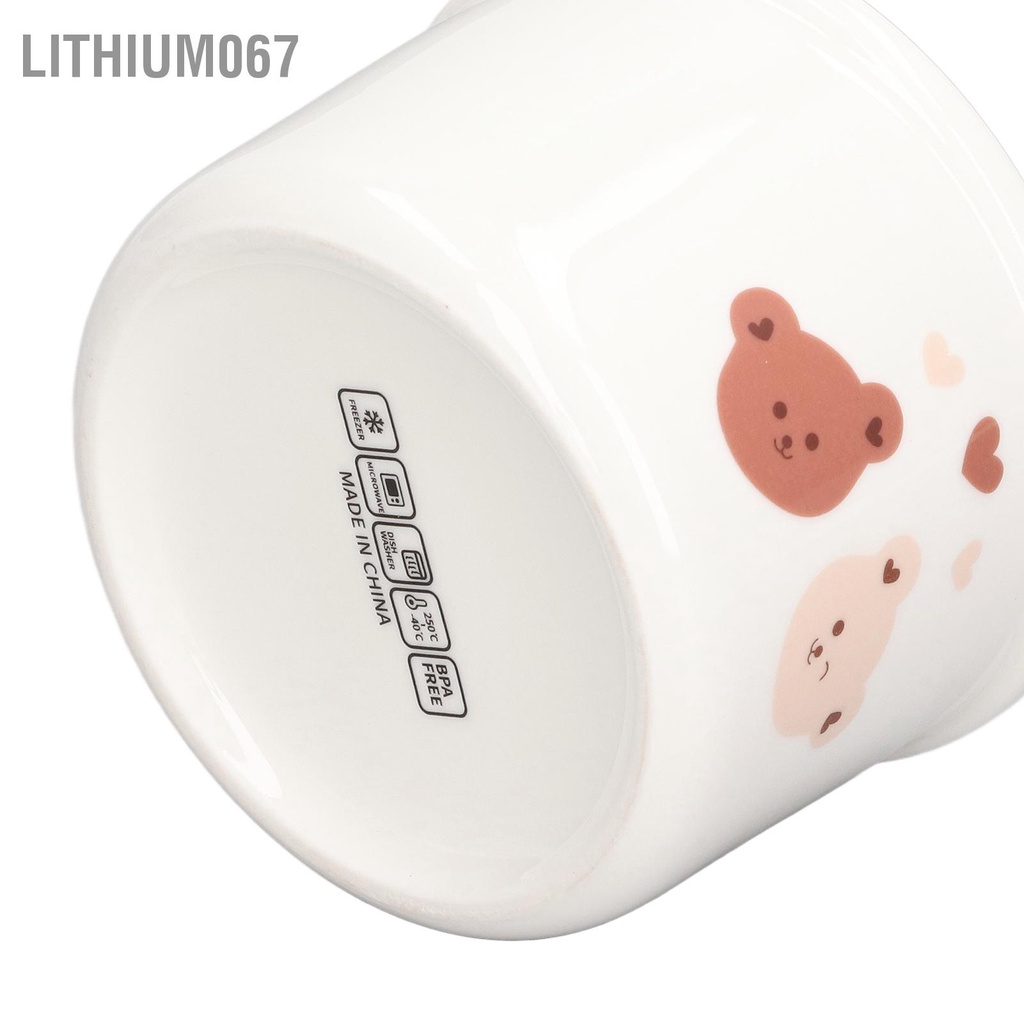 Lithium067 Bát ăn cho bé có quy mô Hình trái tim yêu thương gấu chịu nhiệt nắp đậy đựng thức trẻ mẫu giáo