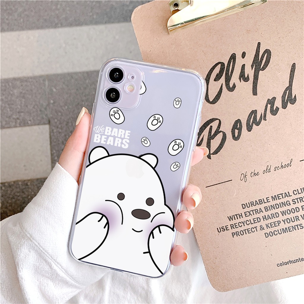 Ốp lưng iphone Bare Bear Cute viền trong chống ố 6/6plus/6s/6splus/7/7plus/8/8plus/x/xs/11/12/pro/max/plus/promax