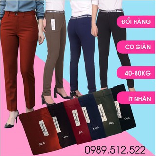 Quần tây nữ, đến 80kg, co giãn 4 chiều