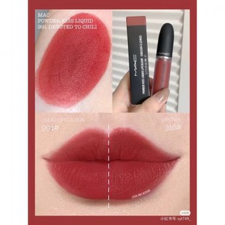 Son kem lì MAC 991 Devoted To Chili Màu Đỏ Đất, son Mac Powder Kiss Liquid chính hãng date mới nhất