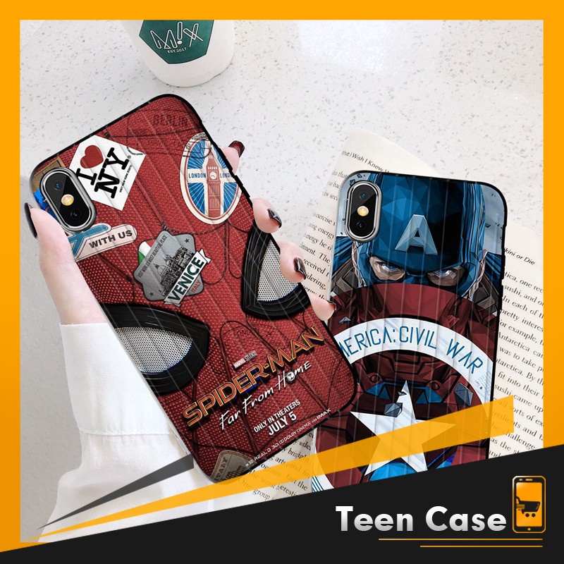Ốp lưng Iphone vali FREESHIP 50K Spider-man và Captain. cho iPhone 6/6s/6plus/6sPlus/7Plus/8Plus/X/Xs