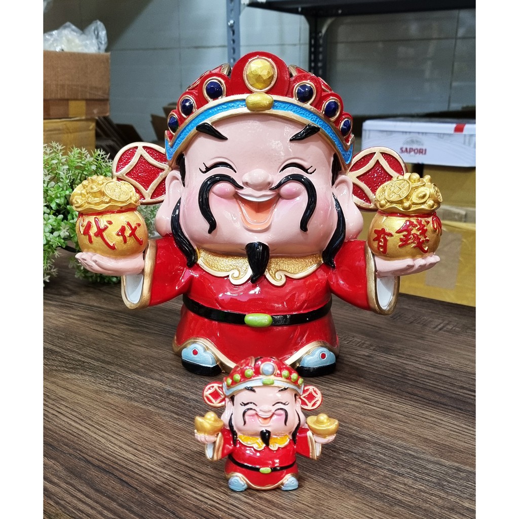Tượng Thần Tài 22.5cm cầm 2 thỏi vàng Đa Tài Đa Phúc