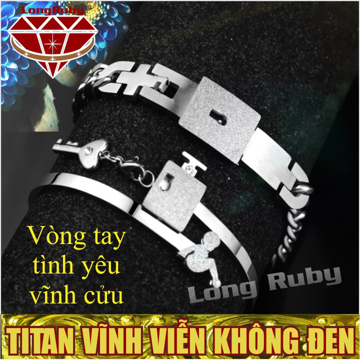 BỘ VÒNG TAY Ổ KHÓA CHÌA KHÓA TITAN CAO CẤP | LẮC TAY CẶP ĐÔI TÌNH YÊU VĨNH CỬU