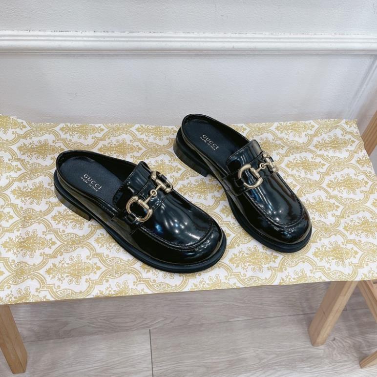 Sục Gucci Bóng 2 Màu Đen Kem