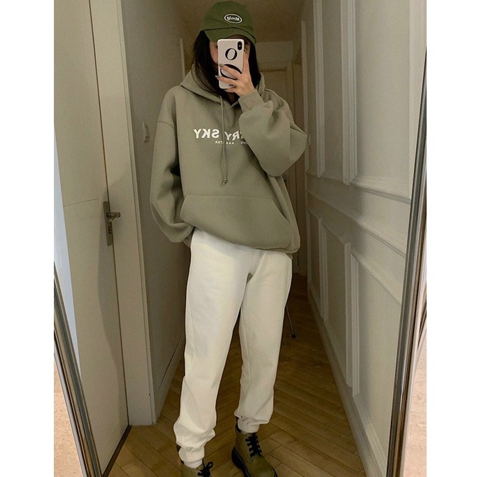 Áo nỉ hoodie sky 2 lớp dày dặn ulzzang nam nữ xuongmayanhthu269 👉  Dáng suông oversize mịn unisex