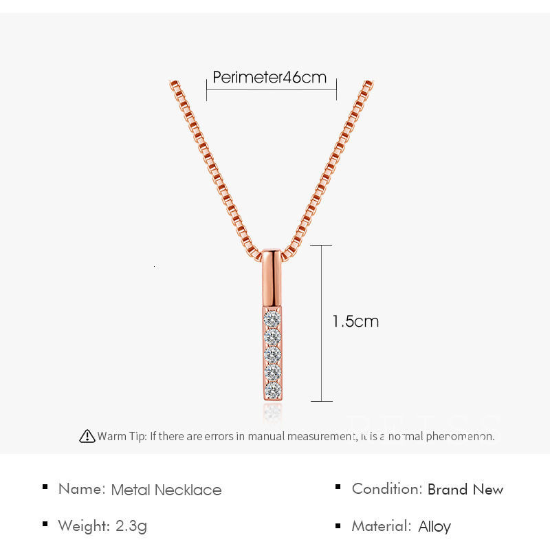 Vòng Cổ Xương Đòn Vàng Hồng Kim Cương Cho Nữ Kalung Vertikal, Quyến Rũ Mặt Dây Chuyền Đồ Trang Sức Quà Tặng