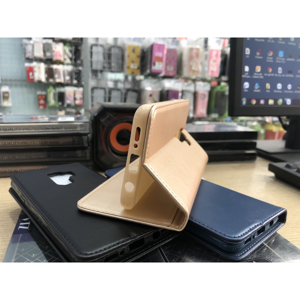 Bao da Samsung Galaxy S9 / s9 plus nắp gập may viền dạng ví sang trọng | BigBuy360 - bigbuy360.vn