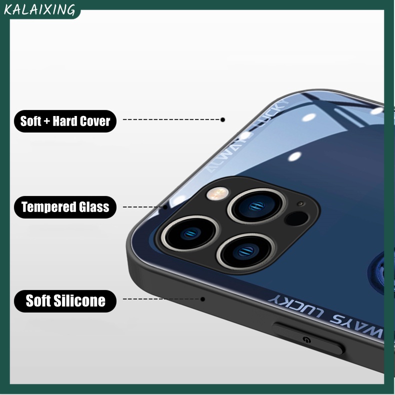 Ốp Điện Thoại Cứng Mặt Kính Cường Lực Hình Gấu Cho iPhone 14 Pro Max 13Pro 12 11 Pro Max X Xr Xs Max 7Plus 8Plus