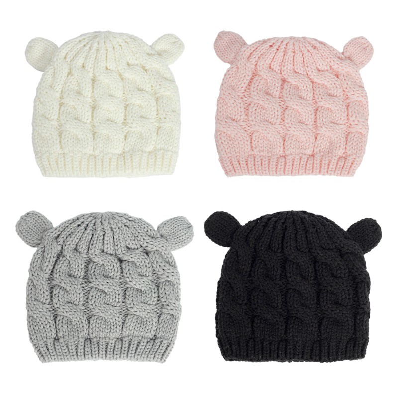 Bộ mũ beanie + găng tay giữ ấm mùa đông thời trang dễ thương cho bé