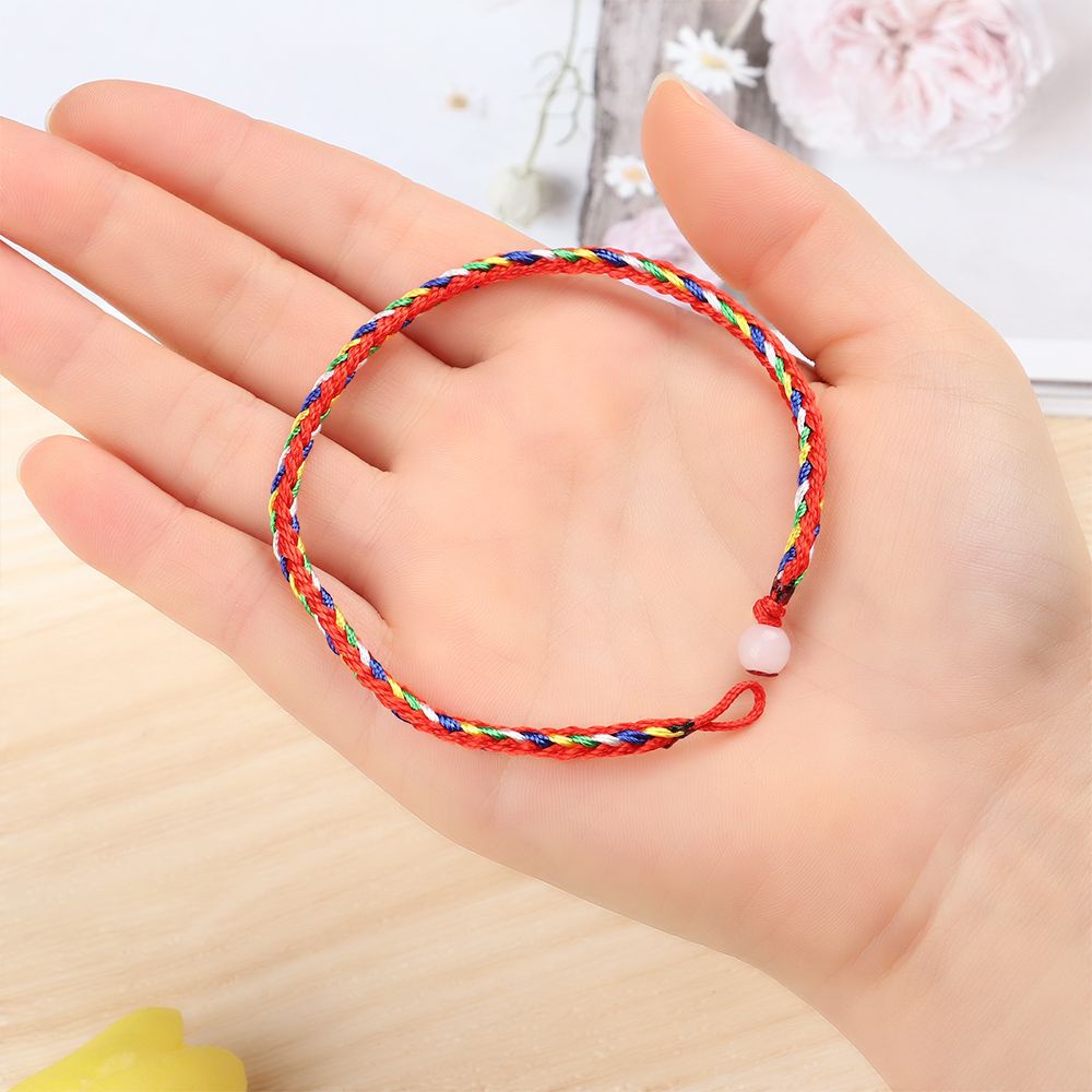 Vòng tay dây bện màu đỏ thủ công thời trang phong cách Bohemian cho nam và nữ