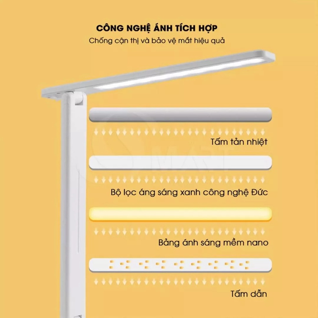 Đèn Học Để Bàn Chống Cận Tích Điện Cảm Ứng Siêu Nhạy [3 Chế Độ Màu + Điều Chỉnh Độ Sáng]