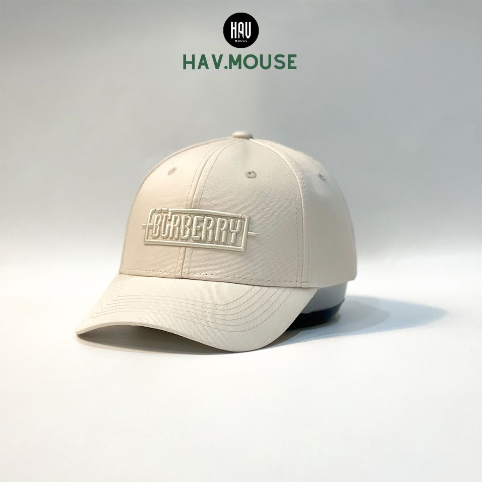 Nón kết Mũ lưỡi trai Buberry logo thêu vàng Free Size Full hộp dành cho nam và nữ