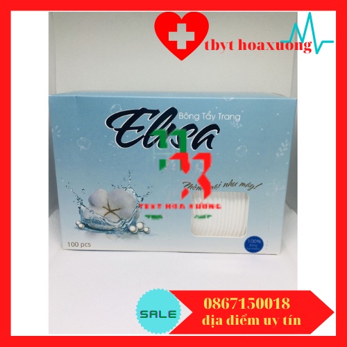 [Cao Cấp] Bông Tẩy Trang Chuyên Sâu Elisa Của Bảo Thạch Mềm Mịn 100 Miếng