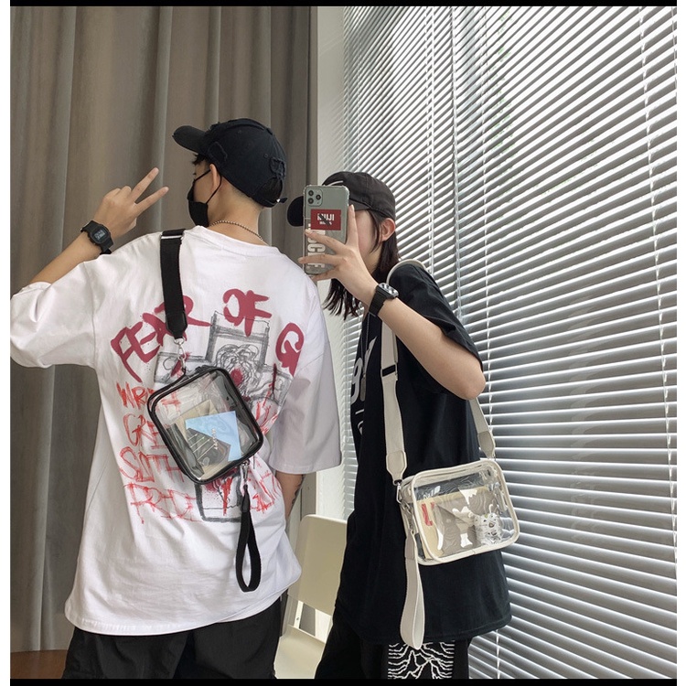 Túi Đeo Chéo Vai Hình Vuông Nhỏ Trong Suốt Phong Cách Nhật Bản Thời Trang Cho Nữ