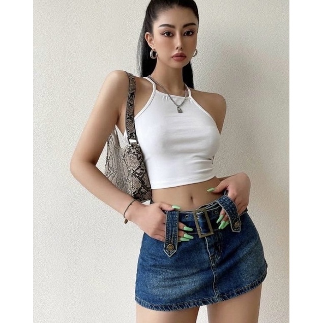 Áo 2 dây đan dây hở lưng (có mút ngực)