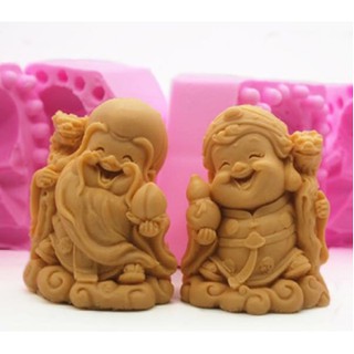 Khuôn Ông Bà Thọ 4D Khuôn Rau Câu Silicon Chất Lượng Cao
