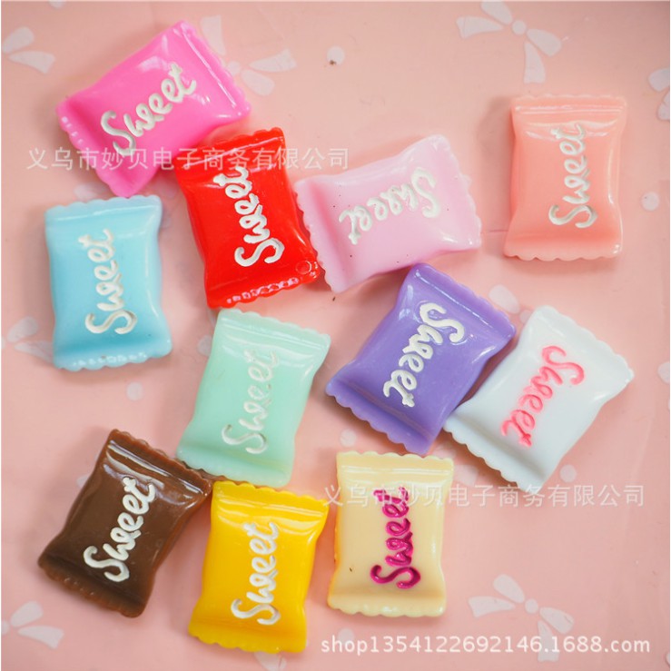 Charm mô hình kẹo Sweet Candy cho các bạn trang trí slime, Jibbitz, vỏ ốp điện thoại, DIY