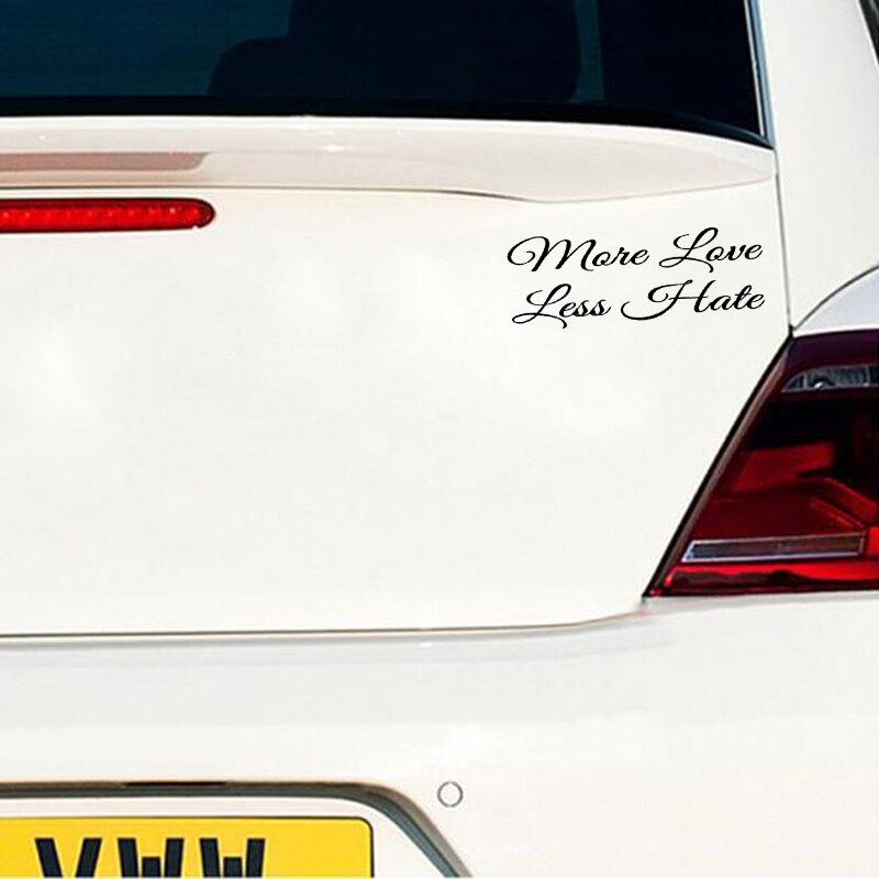 Miếng sticker More Love Less Hate dán trang trí ô tô độc đáo 15.6cmx5.8cm