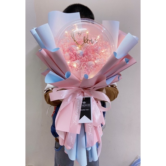 Tăng kèm túi sách, bó bóng kẹo mix baby. bóng 20cm ,bóng trong suốt bằng nhựa không xẹp hơi tặng kèm túi sách