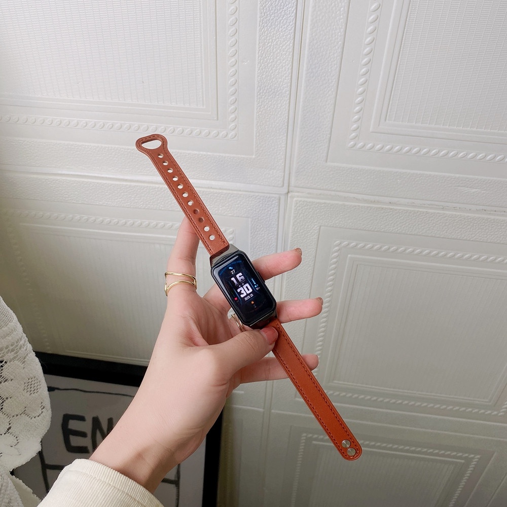 Dây Đeo Da Thay Thế Cho Đồng Hồ Huawei Band 6 7 / Honor Band 6