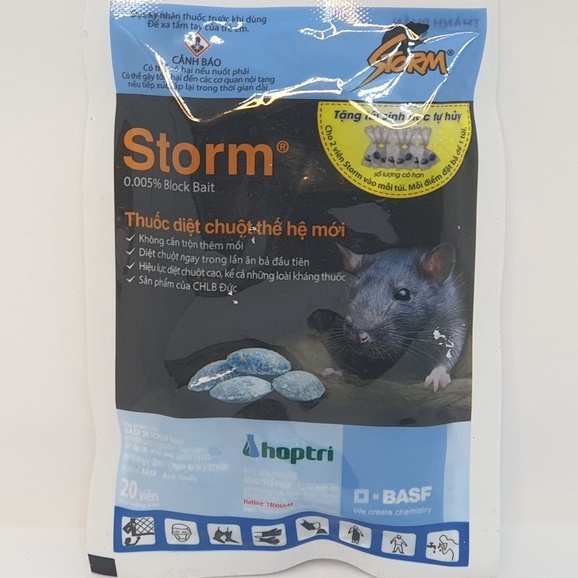 Thuốc diệt chuột Storm , Là loại thuôt chuột dạng viên thế hệ mới mang tên Storm