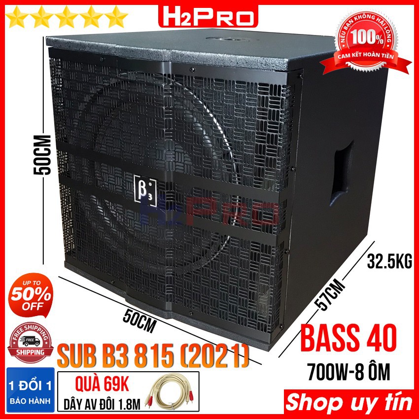 Loa sub điện bass 40, loa sub 40 B3 2021 cao cấp 700W-từ 170-coil 76 đánh cực căng (tặng dây AV đôi) - H2pro Tech
