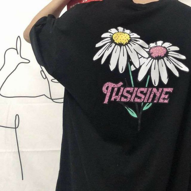 Áo thun tay lỡ Unisex dạng cặp bong cúc THSISINE