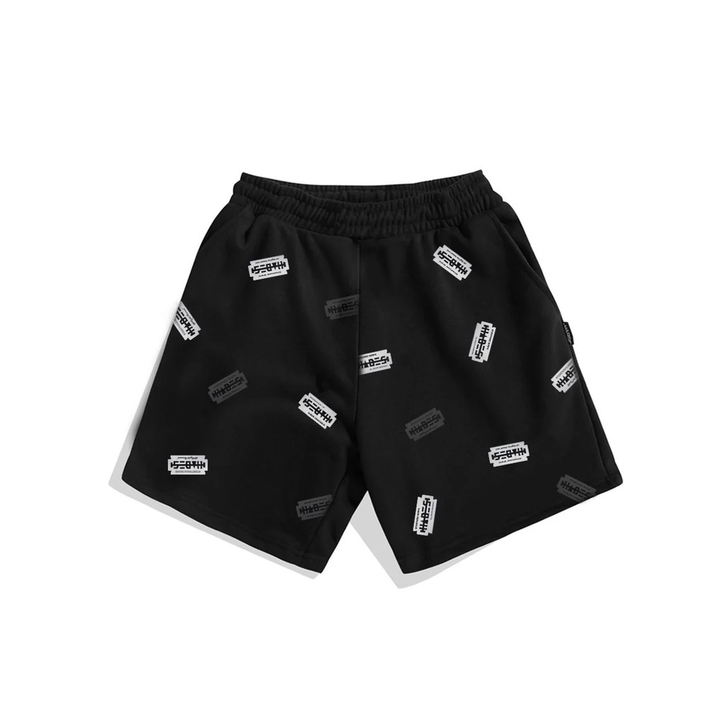 Quần Short thun Hades lưỡi lam MÀU ĐEN nam nữ Quần đùi vải cotton UNISEX Kun Shop