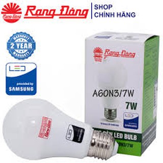 Đèn LED Bulb 7W Rạng Đông ánh sáng vàng chống cận thay thế bóng đèn học Led