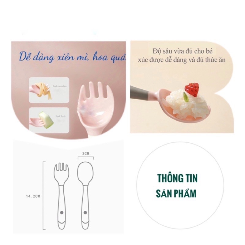 Thìa dĩa uốn cong cho bé tập xúc hình cá heo xinh xắn