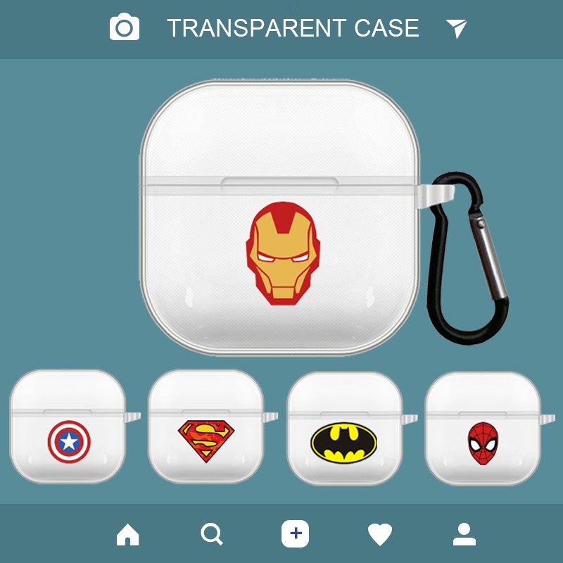 Vỏ ốp case bảo vệ bao đựng Lenovo LP40 LP40S Pro TWS tai nghe không dây bluetooth Marvel Iron Man Spiderman silicon chống va đập