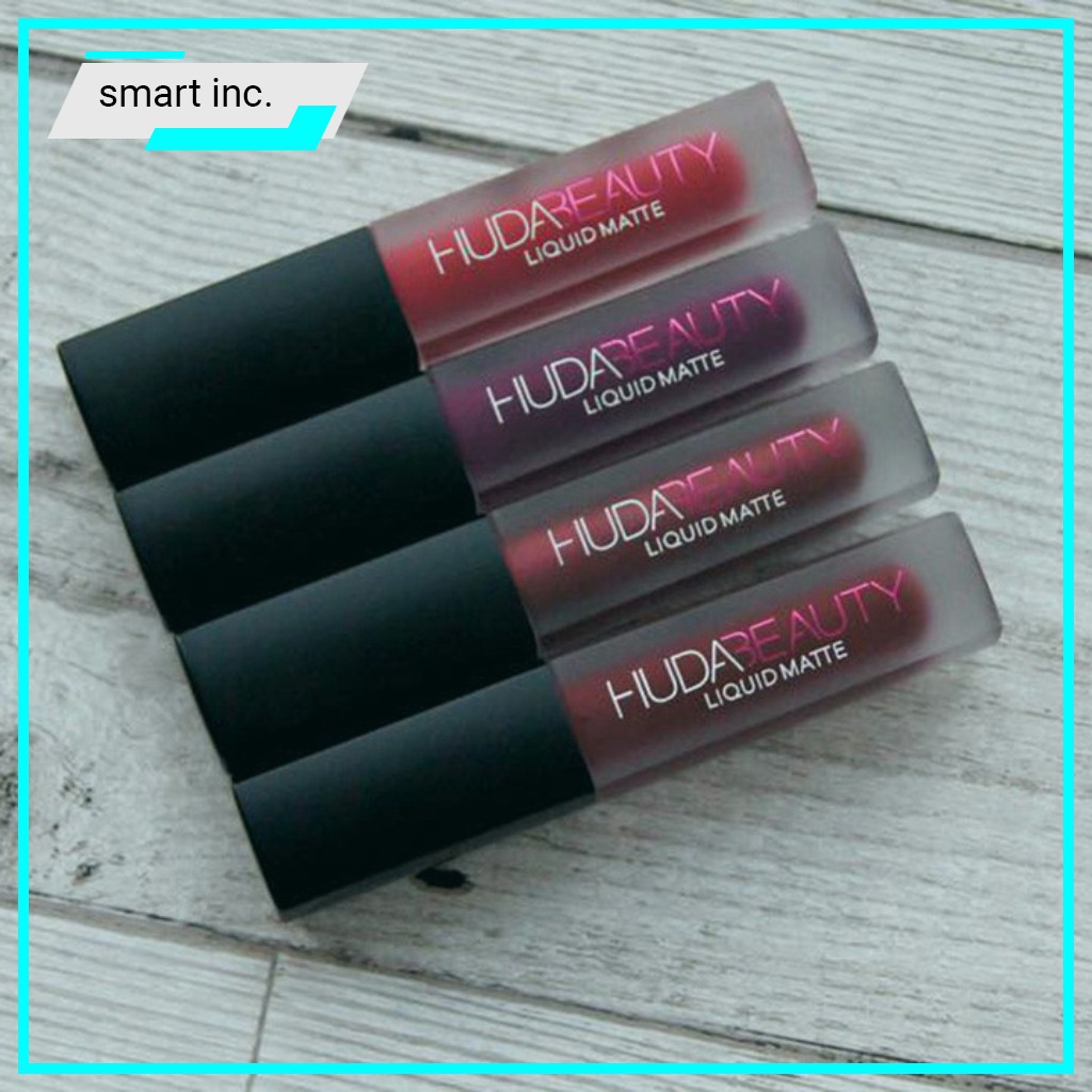 4 Son Môi Kem Lì Huda Beauty Liquid Matte ⚜️FREESHIP⚜️ Đẹp Cao Cấp Loại Tốt Nhất Màu Hồng Đỏ Trầm