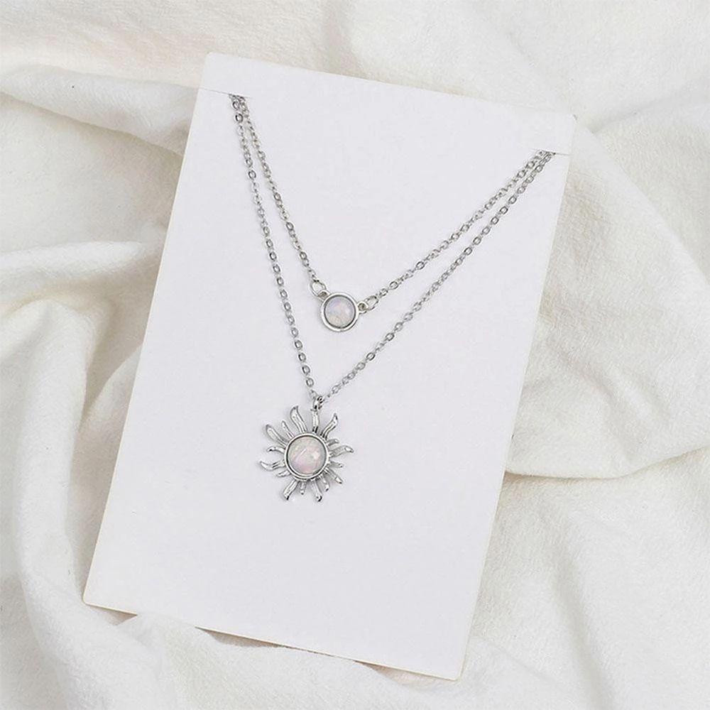 AROMA Vòng cổ Nhiều Lớp Mặt Hình Hoa Hướng Dương Thời Trang Dành Cho Nữ