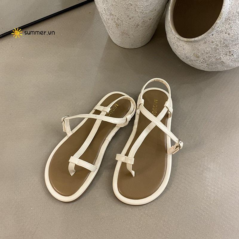 Giày Sandal Đế Bệt 2022 Phong Cách Hàn Quốc Cổ Điển Đơn Giản Cho Nữ