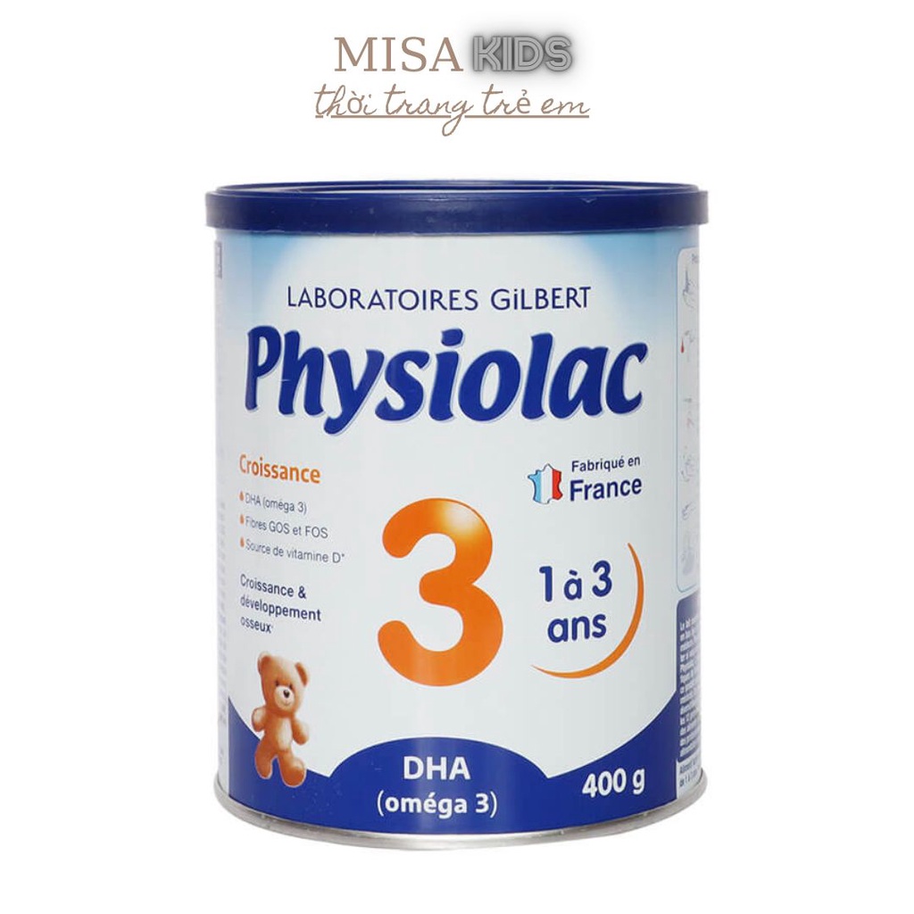 Sữa bột physiolac số 3 - 400g cho trẻ từ 1-3 tuổi. Sữa physiolac nhập nguyên lon từ pháp, sữa công thức cho bé