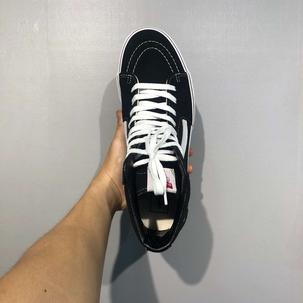 (𝗖𝗵𝗶́𝗻𝗵 𝗵𝗮̃𝗻𝗴 - 𝗙𝗮𝗸𝗲 đ𝗲̂̀𝗻 𝘅𝟭𝟬𝟬 | M - Waffle) Giày VANS Sk8 Hi Đen/Trắng - VN000D5IB8C (Giày có tem - box ko tem)