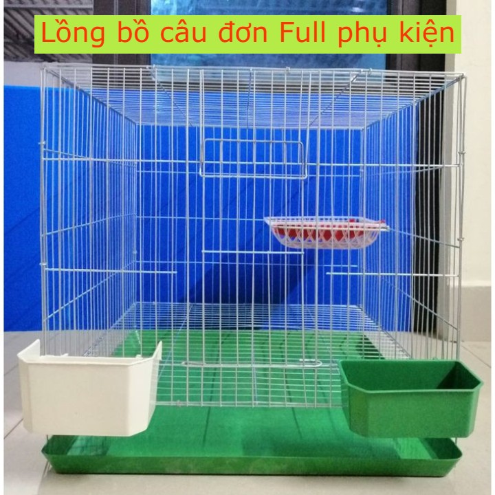 Lồng vuông nuôi chim bồ câu Halosung chất lượng cao kèm phụ kiện lồng chim