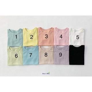 Bộ cộc gân trơn Lime & blue made in Korea màu 6-9