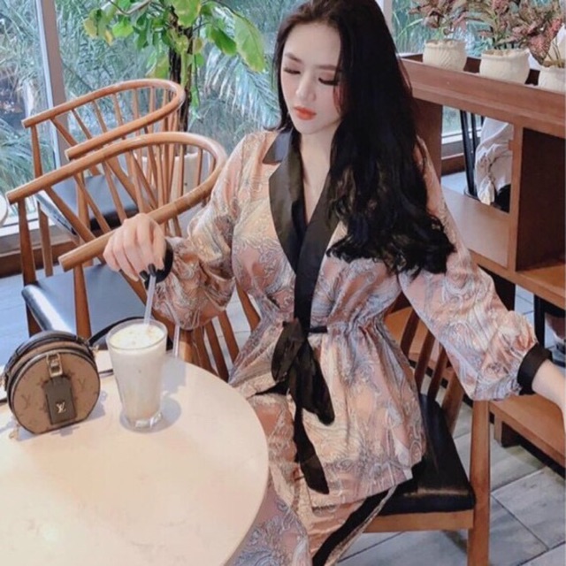 Bộ ngủ dài tay lụa satin cao cấp