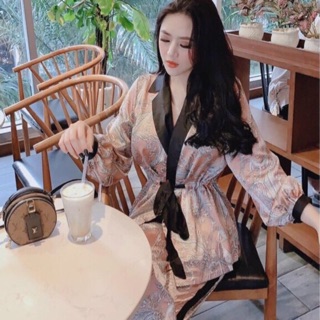 Bộ ngủ dài tay lụa satin cao cấp