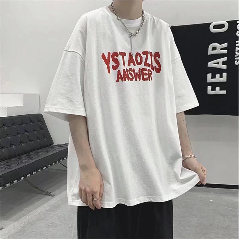 Áo Thun Tay Ngắn Dáng Rộng In Chữ Phong Cách Hip Hop Nhật Bản Thời Trang Cho Nam Và Nữ Size M-8XL