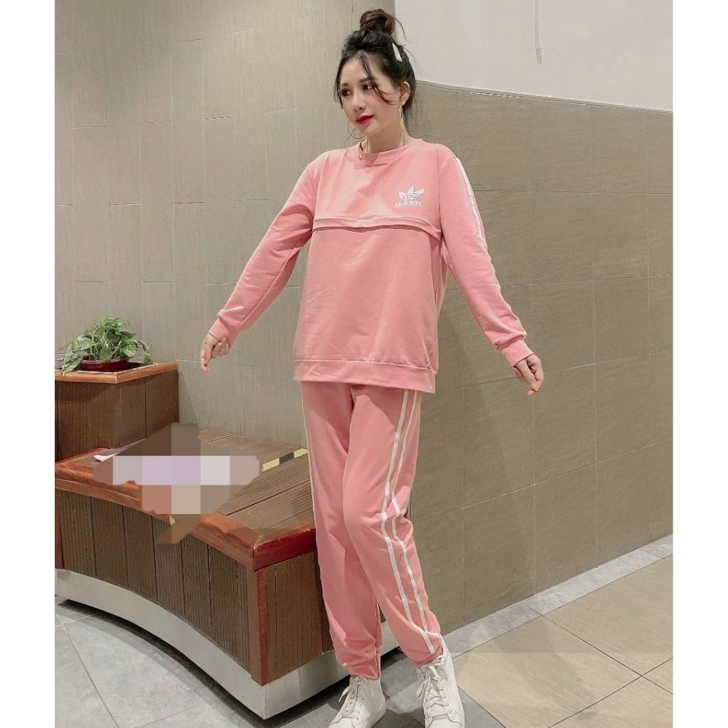 Bộ đồ bầu dài tay có khóa ti M224 chất da cá freesize từ 45 đến 75kg