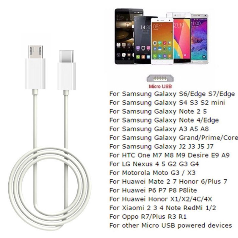 Cáp chuyển đổi dữ liệu từ USB Type C sang Micro USB chuyên dùng