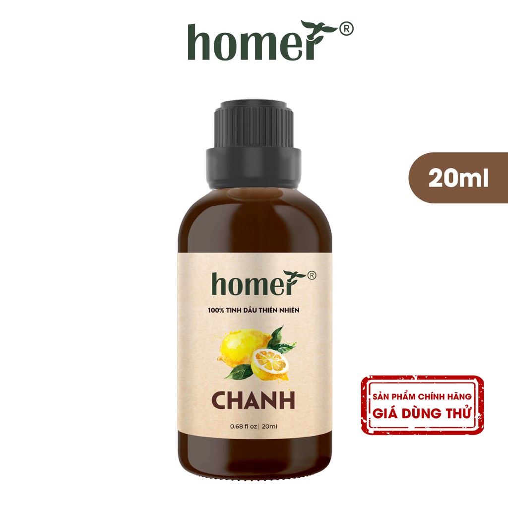 Tinh dầu Chanh Australia Homer 20ml/100ml - Lemon Essential Oil - đạt chuẩn chất lượng kiểm định