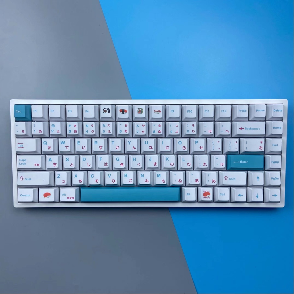 Keycap Sushi tiếng Nhật Nút bàn phím cơ không dây Cherry profile PBT 130 phím Adapts To 104/68/87/980 mechanical keyboards