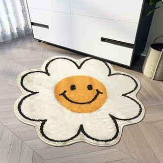 Thảm Chùi Chân Mềm Mại Chống Trượt Họa Tiết Hoa Hướng Dương Phong Cách Bắc Âu