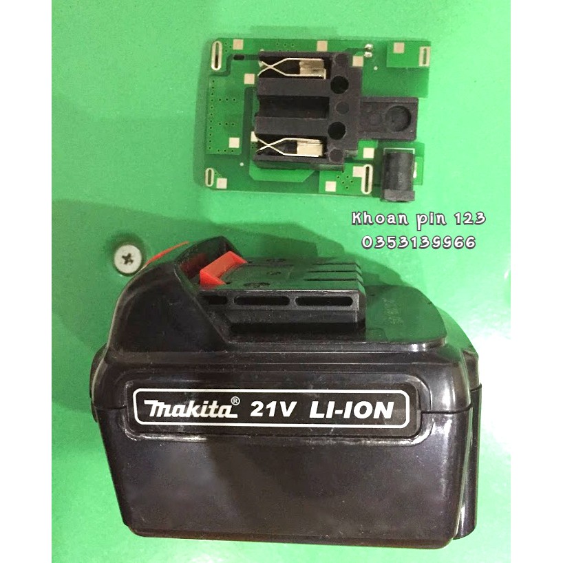 Vỏ pin 21v 5cells pin kèm mạch cho máy khoan pin makita