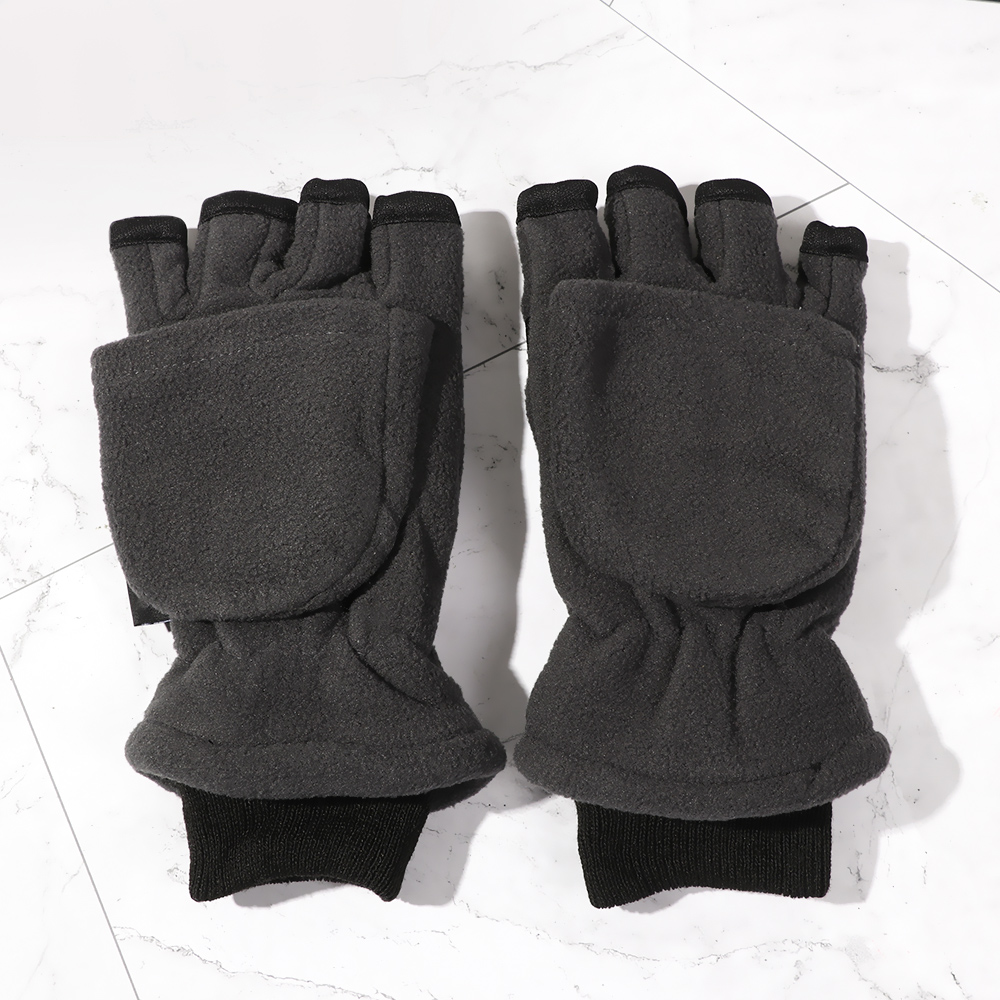 Găng tay thể thao hở ngón dày dặn ấm áp mùa đông có thể chạm được màn hình cảm ứng dành cho nam và nữ