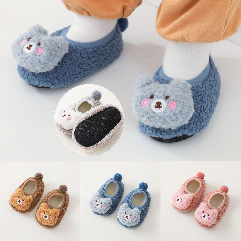 Giày Vải Cotton Dày Dặn Nhiều Màu Thời Trang Thu Đông Cho Bé